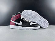  Air Jordan 1 Mid Black Noble Red BQ6472-016 - 4