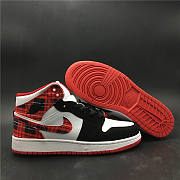 Air Jordan 1 Mid White Plaid 554725-607 - 2