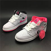 Air Jordan 1 Mid White Black Hyper Pink 555112-106 - 5