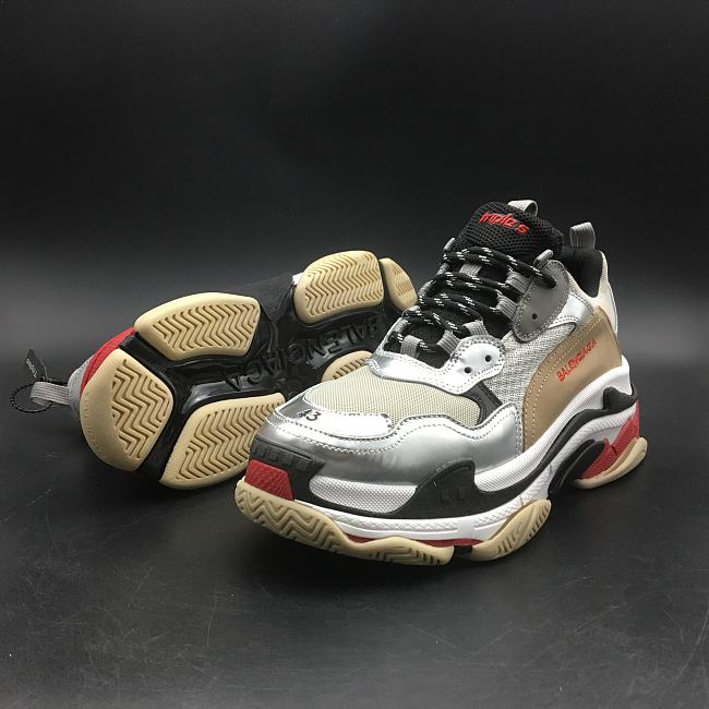 Balenciaga Triple S Silver Red  - 1