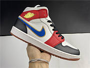 Air Jordan 1 Mid Sail Red Black Blue DC1426-100 - 4