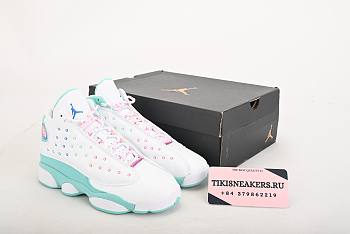 Air Jordan 13 Retro White Soar Green Pink (GS) 