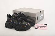 Balenciaga Triple S Allover Logo Black Colorful  - 1