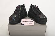 Balenciaga Triple S Allover Logo Black Colorful  - 3