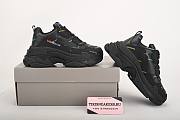 Balenciaga Triple S Allover Logo Black Colorful  - 2