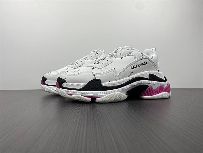 Balenciaga Triple S Allover Logo White Pink 524039W3CN36000  - 1