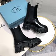 Prada Monolith Brushed Leather Boots Black - 1