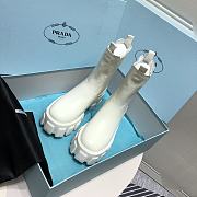 Prada Monolith Brushed Leather Boots White - 3