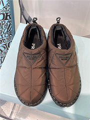 Prada Padded Nylon Slip-on Shoes Brown - 6