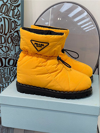 Prada Padded Nylon Booties Yellow