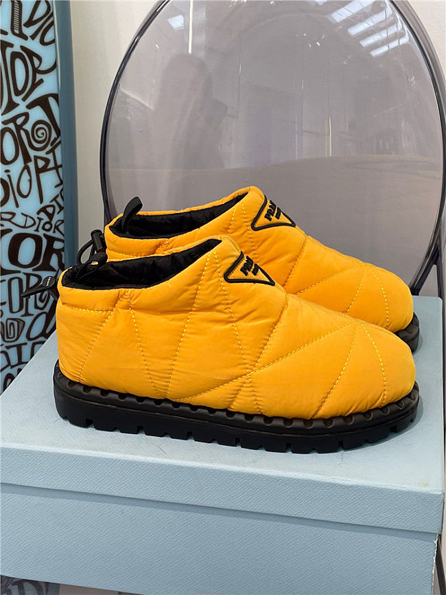 Prada Padded Nylon Slip-on Shoes Yellow - 1