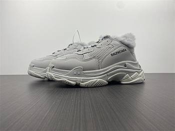 Balenciaga Triple S Fake Fur Grey 668562W3CQ51210