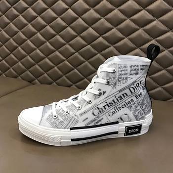 Dior B23 High Top Logo Oblique Newpaper Print