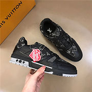 Louis Vuitton Trainer Sneaker Denim Black  - 1