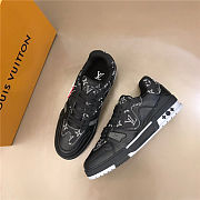 Louis Vuitton Trainer Sneaker Denim Black  - 4