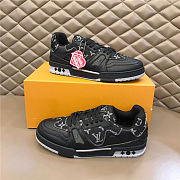 Louis Vuitton Trainer Sneaker Denim Black  - 3