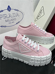 Prada Double Wheel Nylon Gabardine Sneakers Pink - 1