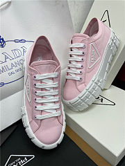 Prada Double Wheel Nylon Gabardine Sneakers Pink - 3