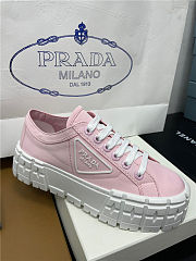 Prada Double Wheel Nylon Gabardine Sneakers Pink - 4