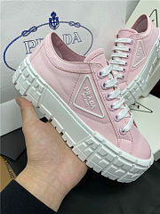 Prada Double Wheel Nylon Gabardine Sneakers Pink - 5