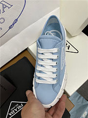 Prada Double Wheel Nylon Gabardine Sneakers Cornflower Blue - 4