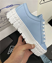 Prada Double Wheel Nylon Gabardine Sneakers Cornflower Blue - 3