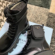 Prada Monolith brushed rois leather and nylon boots Black - 5