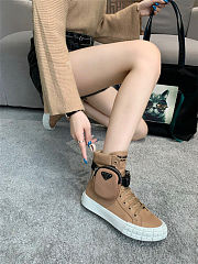 Prada Wheel Cassetta high-top Boots Beige - 5