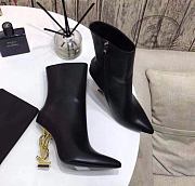 YSL Opyum Ankle Boots with Gold Heel - 5