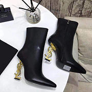 YSL Opyum Ankle Boots with Gold Heel - 2