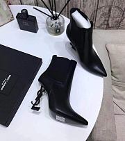 YSL Opyum Ankle Boots Black Heel - 5