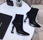 YSL Opyum Ankle Boots Black Heel - 4