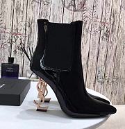 YSL Opyum Ankle Boots with Pink Heel - 4