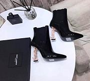 YSL Opyum Ankle Boots with Pink Heel - 2