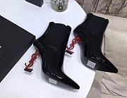 YSL Opyum Ankle Boots with Red Heel - 2