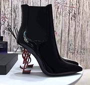 YSL Opyum Ankle Boots with Red Heel - 4