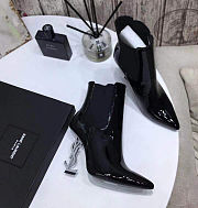 YSL Opyum Ankle Boots with White Heel - 5