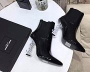 YSL Opyum Ankle Boots with White Heel - 4