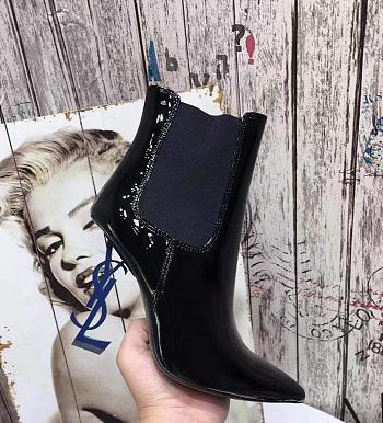 YSL Opyum Ankle Boots with Blue Heel