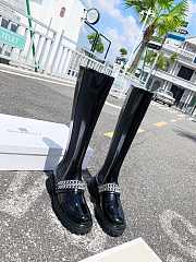 Givenchy Squared Boots in Stretch Leather with silverchains - 2