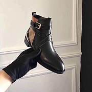 Burberry House Check and Leather Ankle Boots Black - 4