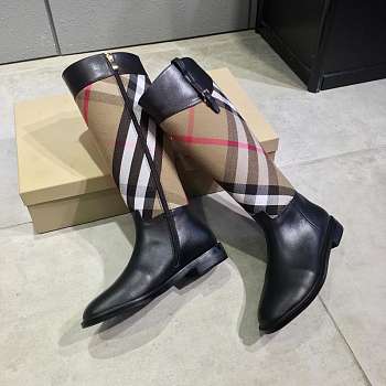 Burberry Strap Detail House Check and Rubber Rain Boots