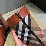 Burberry Strap Detail House Check and Rubber Rain Boots Brown - 2