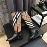 Burberry Strap Detail House Check and Rubber Rain Boots Black - 6