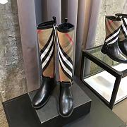 Burberry Strap Detail House Check and Rubber Rain Boots Black - 3