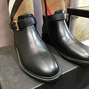 Burberry Strap Detail House Check and Rubber Rain Boots Black - 2