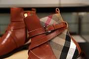 Burberry House Check and Leather Ankle Boots - 3