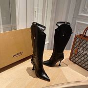 Burberry House Check and Leather Boots Black - 6