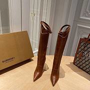 Burberry House Check and Leather Boots Brown - 1