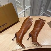 Burberry House Check and Leather Boots Brown - 3